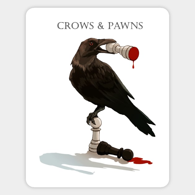 Crows and Pawns Sticker by paintedmonk